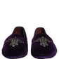 Violet Suede Embellished Dress Loafers Shoes