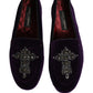 Violet Suede Embellished Dress Loafers Shoes