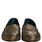 Gold Lurex Glitter Men Slip On Loafers Shoes