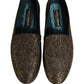 Gold Lurex Glitter Men Slip On Loafers Shoes