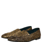Gold Lurex Glitter Men Slip On Loafers Shoes