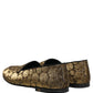 Gold Lurex Glitter Men Slip On Loafers Shoes