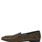 Gold Lurex Glitter Men Slip On Loafers Shoes