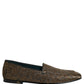 Gold Lurex Glitter Men Slip On Loafers Shoes