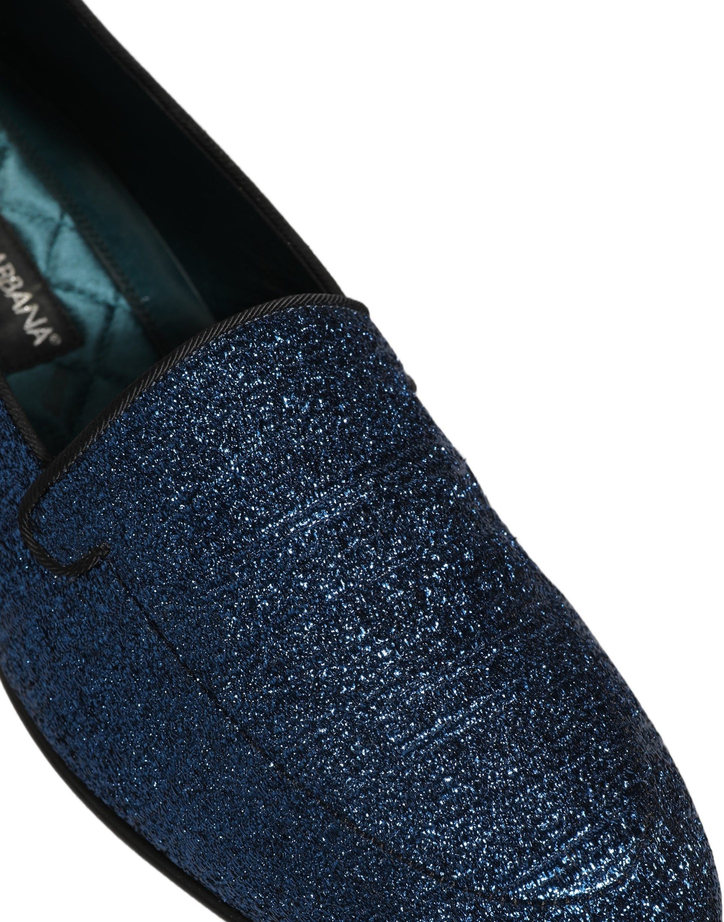 Blue Glitter Lurex DG Logo Dress Loafers Shoes