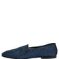Blue Glitter Lurex DG Logo Dress Loafers Shoes