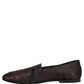 Maroon Jacquard Leather Slip On Loafers Shoes