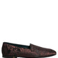 Maroon Jacquard Leather Slip On Loafers Shoes