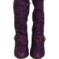 Purple Crystal Lurex Fantasy High Boots Shoes