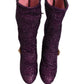 Purple Crystal Lurex Fantasy High Boots Shoes