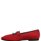 Red Crown Embellished Dress Loafers Shoes