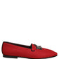 Red Crown Embellished Dress Loafers Shoes