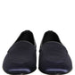Navy Blue Satin DG Logo Dress Loafers Shoes