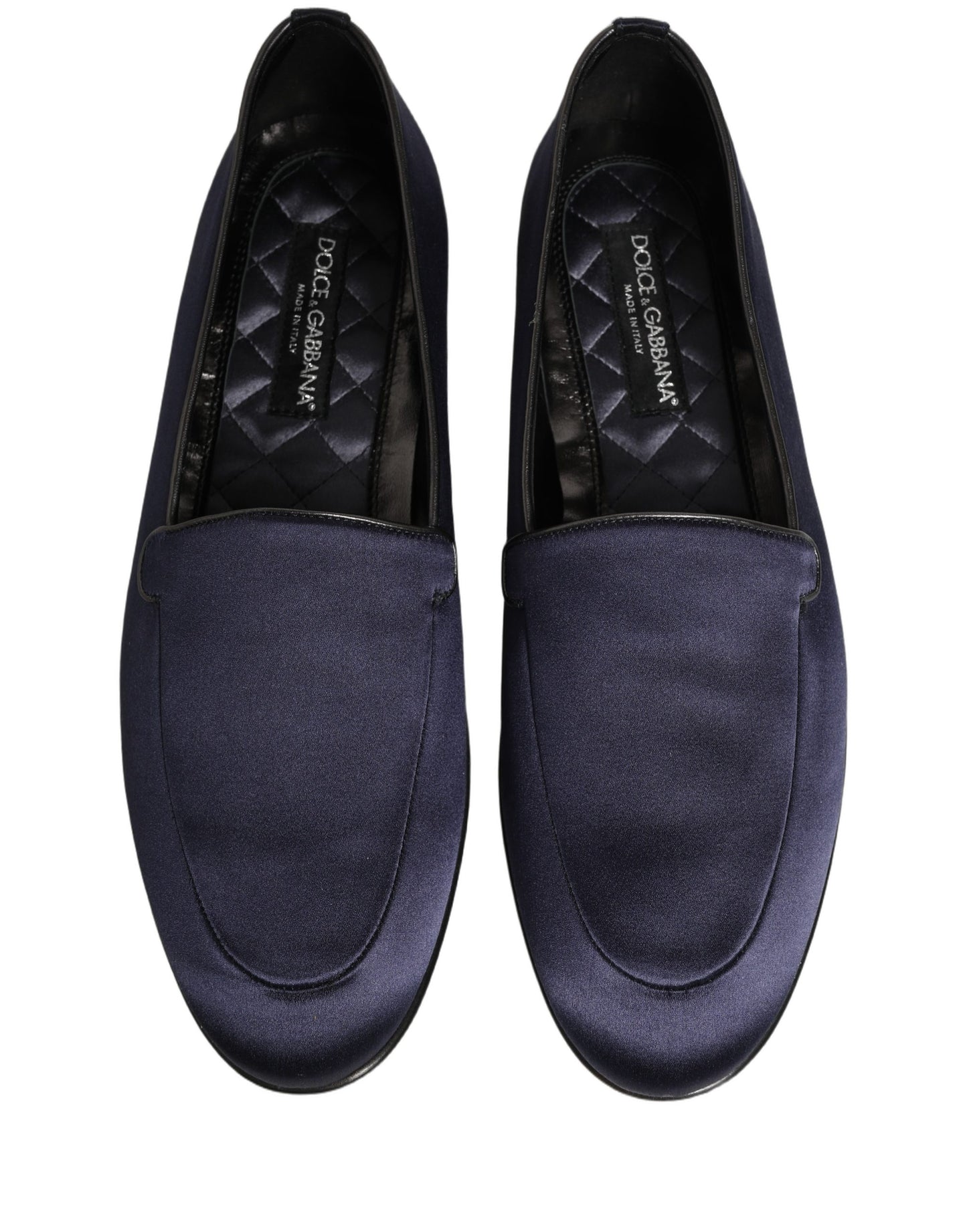 Navy Blue Satin DG Logo Dress Loafers Shoes