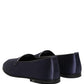 Navy Blue Satin DG Logo Dress Loafers Shoes