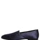 Navy Blue Satin DG Logo Dress Loafers Shoes
