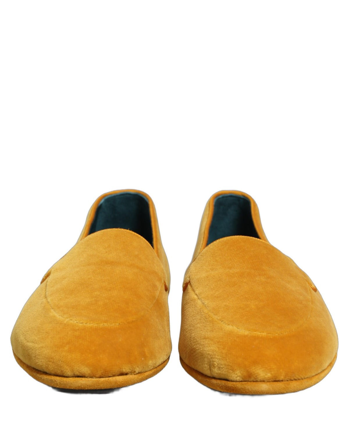 Yellow Velvet Slip On Men Dress Loafers Shoes