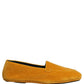 Yellow Velvet Slip On Men Dress Loafers Shoes