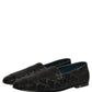 Black Glitter Brocade Men Dress Loafers Shoes