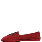 Red Suede Cross Slip On Dress Loafers Shoes