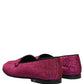 Pink Glitter Lurex Logo Dress Loafers Shoes