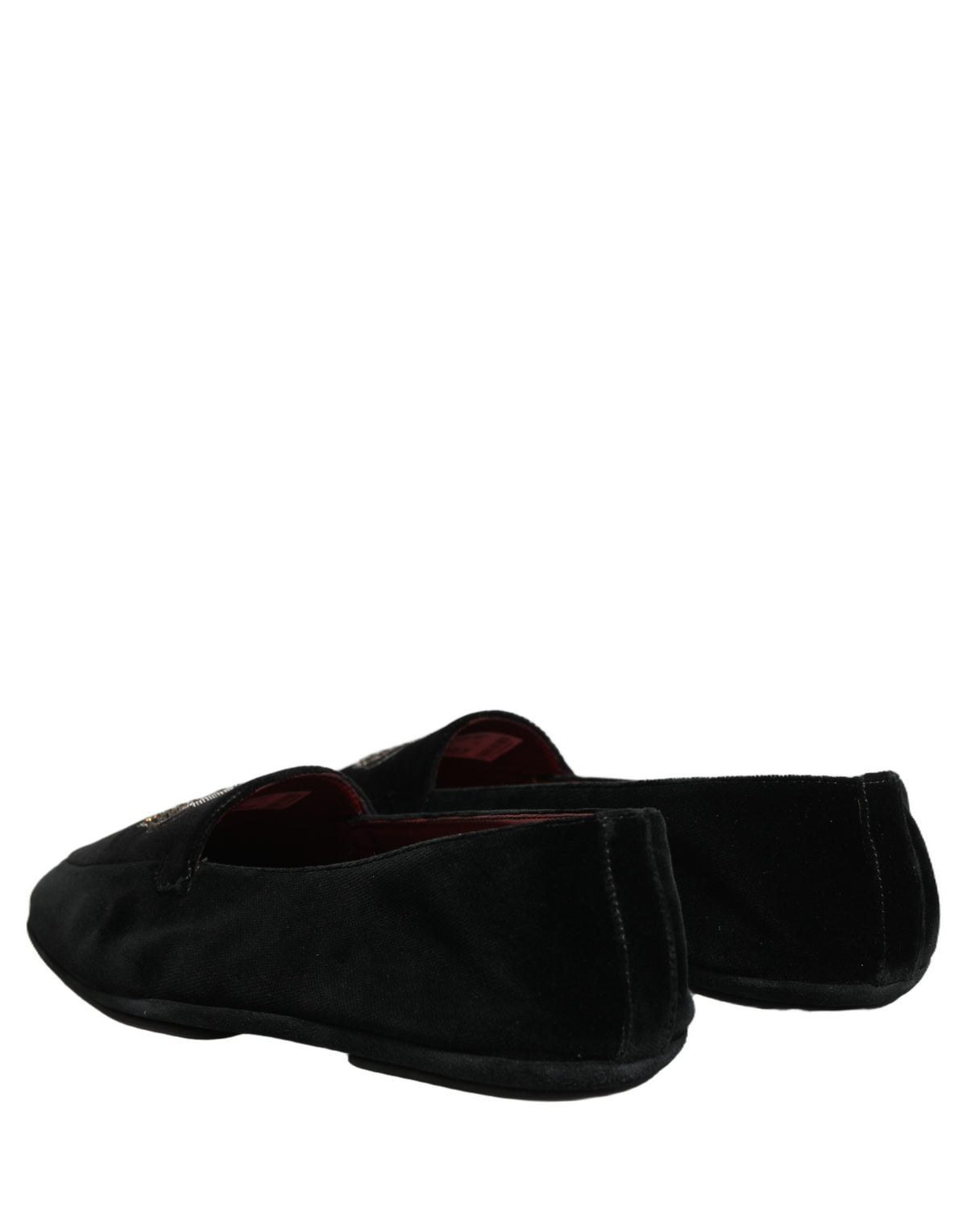 Black Crown Embellished Dress Loafers Shoes