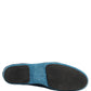 Blue Velvet Crown Embroidery Loafers Shoes