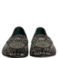 Black Silver Embellished Dress Loafers Shoes