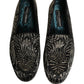 Black Silver Embellished Dress Loafers Shoes
