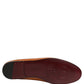 Brown Leather Logo Slip On Men Loafers Shoes