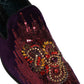 Violet Velvet Rhinestone Sequin Loafers Shoes