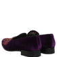 Violet Velvet Rhinestone Sequin Loafers Shoes
