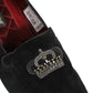 Black Crown Embellished Dress Loafers Shoes