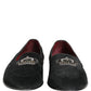 Black Crown Embellished Dress Loafers Shoes