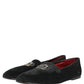Black Crown Embellished Dress Loafers Shoes