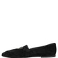 Black Crown Embellished Dress Loafers Shoes