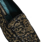 Black Gold Embellished Dress Loafers Shoes