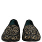 Black Gold Embellished Dress Loafers Shoes