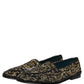 Black Gold Embellished Dress Loafers Shoes