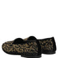 Black Gold Embellished Dress Loafers Shoes
