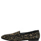 Black Gold Embellished Dress Loafers Shoes