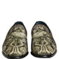 Brown Baroque Print Slip On Men Loafers Shoes