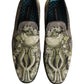 Brown Baroque Print Slip On Men Loafers Shoes