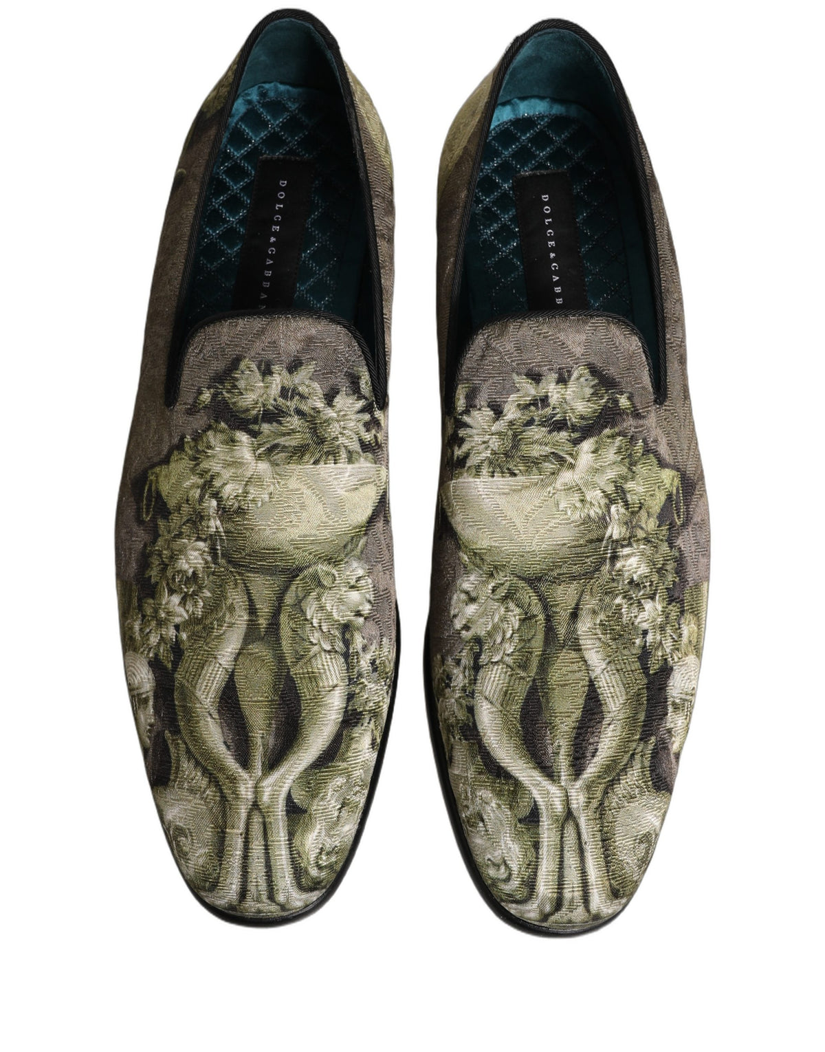 Brown Baroque Print Slip On Men Loafers Shoes