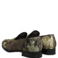 Brown Baroque Print Slip On Men Loafers Shoes