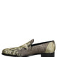 Brown Baroque Print Slip On Men Loafers Shoes