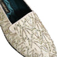 White Velvet Embroidered Dress Loafers Shoes