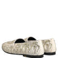 White Velvet Embroidered Dress Loafers Shoes