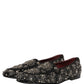 Black Crystal Embellished Dress Loafers Shoes