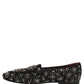 Black Crystal Embellished Dress Loafers Shoes